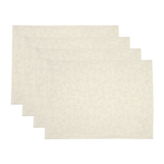 Lenox Opal Innocence Placemats, Set of 4, Ivory - 13"W x 18"L